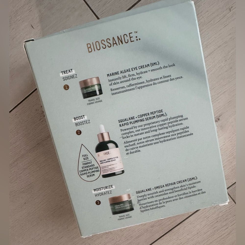 Biossance Instant Hydration 3 piece Set Limited Edition serum Eye cream, repair - Picture 2 of 6